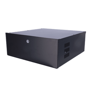 Caja metálica cerrada para DVR - Específico para CCTV - Para grabadores de hasta 4U rack - Cerradura de leva - Ventilador incluido - Calidad y resistencia