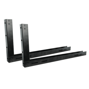 Soporte de pared - Para LOCKBOX-4U - 2 unidades tipo escuadra - Anclaje regulable - Material metálico - Color negro
