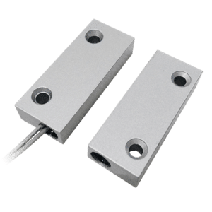 Contacto magnético  - Apto para instalar en metal - Tecnología Reed Alta potencia - Sistema de conexión de 2 hilos - Resistencia a choques mecánicos y eléctricos