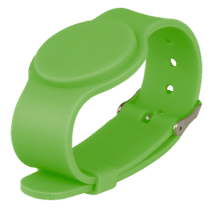Pulsera de proximidad - ID por radiofrecuencia - MF pasivo | Color verde - Alta frecuencia 13.56 MHz - Correa ajustable por puntos - Máxima seguridad