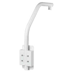 Soporte cisne para domos motorizadas - Apto para uso exterior - Instalación en cornisa - Color blanco - Pasador de cables