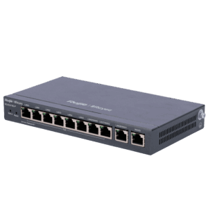 Reyee Router PoE Controlador Cloud - 8 Puertos PoE+ RJ45 GE + 2 Puertos RJ45 GE - 10 Puertos RJ45 10/100 /1000 Mbps - Admite hasta 4 WAN para failover o balanceo - Hasta 600 Mbps de ancho de banda - Servidor VPN IPSec