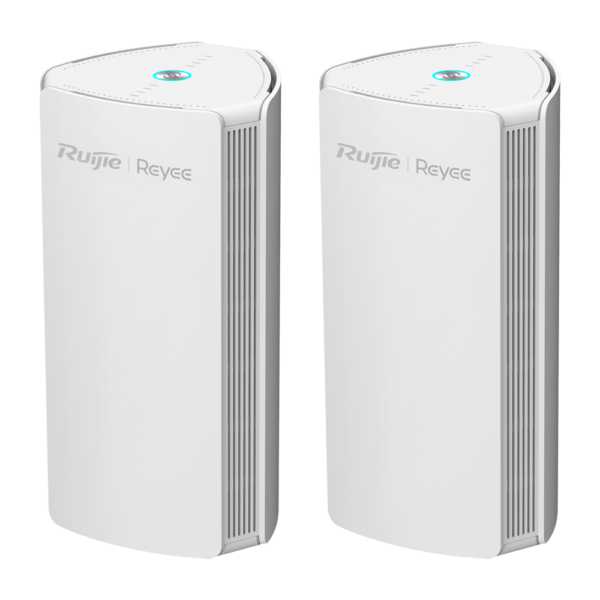 Reyee Pack 2 Routers Gigabit Mesh Wi-Fi 6 AX1800 - 3 Puertos RJ45 10/100/1000 Mbps - 802.11ax 2x2 doble banda 2.4 y 5 GHz  - Gestión Remota a través de Cloud y App - Control Parental