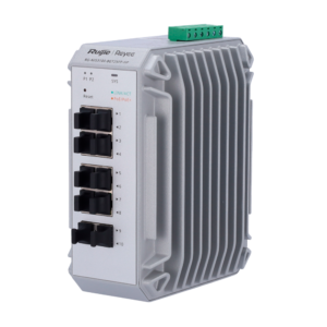 Reyee Switch Industrial PoE Cloud Capa 2 - 8 puertos PoE+ Gigabit + 2 puertos SFP Gigabit - 30W por puerto 802.3af/at / Máximo 240W - Static LAG/DHCP Snoop/IGMP Snoop/Port Mirror - VLAN/Loop Prevention/STP/RSTP/ACL/Watchdog - Montaje en carril DIN