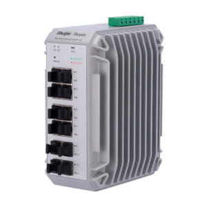 Reyee Switch Industrial PoE Cloud Capa 2 - 8 puertos PoE+ Gigabit + 4 puertos SFP Gigabit - 30W por puerto 802.3af/at / Máximo 240W - Static LAG/DHCP Snoop/IGMP Snoop/Port Mirror - VLAN/Loop Prevention/STP/RSTP/ACL/Watchdog - Montaje en carril DIN