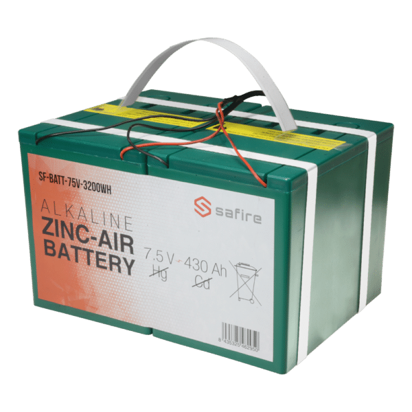 Batería zinc-aire - Voltaje 7.5 V / Capacidad 3200 Wh - Triple conector DC: Jack