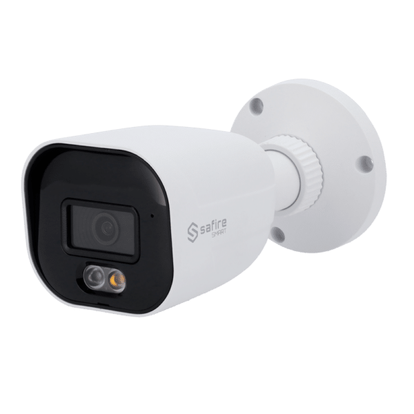 Safire Smart - Cámara Bullet IP gama E1 Inteligencia Artificial - Resolución 6 Megapixel (3200×1800) - Lente 2.8 mm | Audio IN | IR y Luz Blanca 30m - AI: Clasificación de humano y vehículo - Impermeabilidad IP67 | PoE (IEEE802.3af)