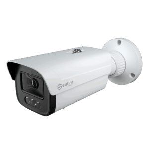 Safire Smart - Cámara Bullet IP gama I1 con Disuasión activa - Resolución 8 Megapíxel (3840x2160) - Lente 2.8 mm | MIC & Speaker | Dual light 40m - AI: Clasificación de humano y vehículo - Impermeabilidad IP67 | PoE (IEEE802.3af)