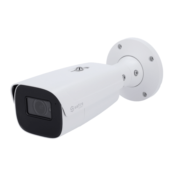 Safire Smart - Cámara Bullet IP gama I2 AI Avanzado - Resolución 8 Megapíxel (3840x2160) - Lente 2.8-12 motorizada mm | Audio | IR 50m - AI Avanzado: Metadatos de vídeo y Detecc Facial - Impermeabilidad IP67 | PoE (IEEE802.3af)