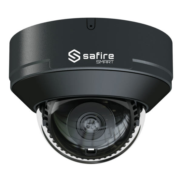 Safire Smart - Cámara Domo IP gama E1 Inteligencia Artificial - Resolución 4 Megapíxel (2566x1440) - Lente 2.8 mm | Micrófono integrado | IR 30m - AI: Clasificación de humano y vehículo - Impermeabilidad IP67 & IK10 | PoE (IEEE802.3af)