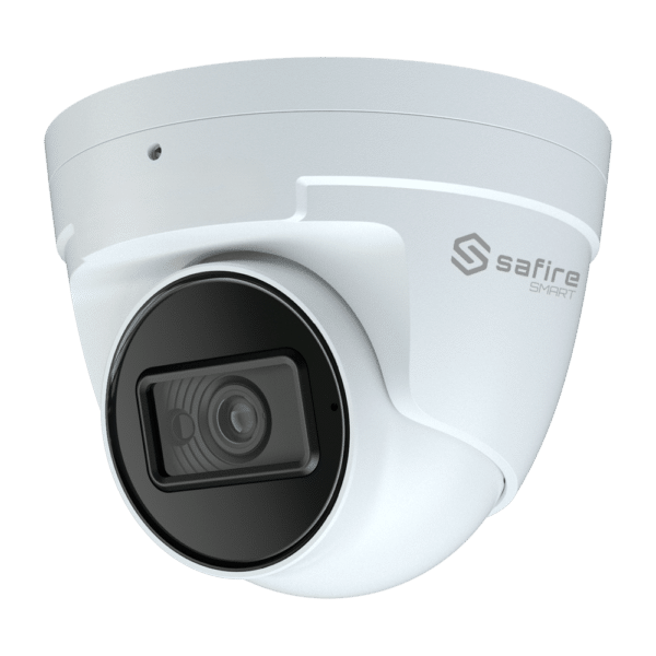 Safire Smart - Cámara Turret IP gama E1 Inteligencia Artificial - Resolución 4 Megapíxel (2566x1440) - Lente 2.8 mm | Micrófono integrado | IR 30m - AI: Clasificación de humano y vehículo - Impermeabilidad IP67 | PoE (IEEE802.3af)