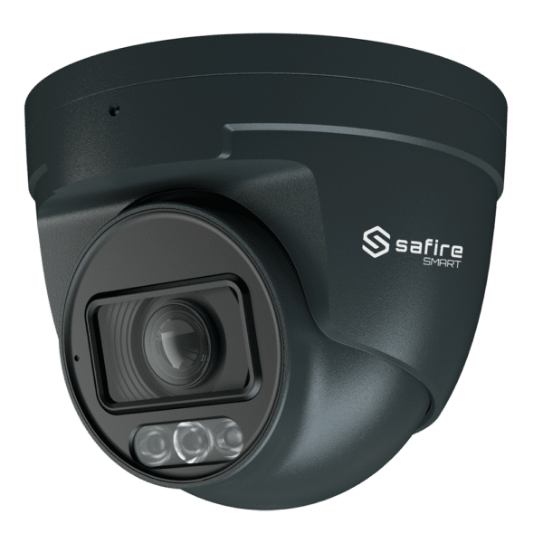 Safire Smart - Cámara Turret IP gama E1 AI - Resolución 4 Megapíxel (2566x1440) - Lente Motorizada 2.8~12mm | IR&Led hasta 50m - AI: Clasificación de humano y vehículo - Impermeabilidad IP67 | PoE (IEEE802.3af) | P2P