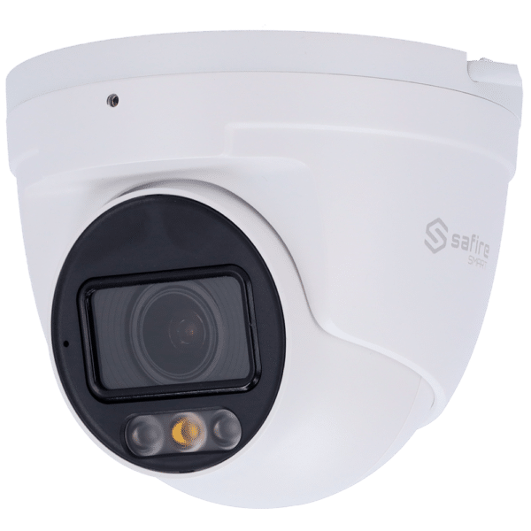 Safire Smart - Cámara Turret IP gama E1 AI - Resolución 8 Megapíxel (3840×2160) - Lente Motorizada 2.8~12mm | IR&Led hasta 50m - AI: Clasificación de humano y vehículo - Impermeabilidad IP67 | PoE (IEEE802.3af) | P2P