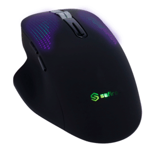 Ratón Safire inalámbrico óptico - Frecuencia: 2.4GHz RF - Botones laterales para desplazamiento rápido - Rueda de desplazamiento pre y post visualización - Ajuste de resolución DPI