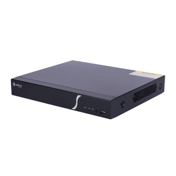 Safire Smart - Grabador NVR para cámaras IP gama B1 - 8CH vídeo PoE 96W / Compresión H.265 - Resolución hasta 8Mpx / Ancho de banda 80Mbps - Salida HDMI 4K y VGA - Soporta eventos VCA de cámaras IP / Función POS