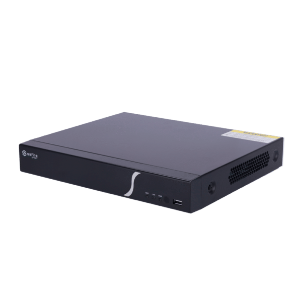 Safire Smart - Grabador NVR para cámaras IP gama B1 - 16 CH vídeo / Compresión H.265+ - Resolución hasta 8Mpx / Ancho de banda 112Mbps - Salida HDMI 4K y VGA / 1HDD - Soporta eventos VCA de cámaras IP / Función POS