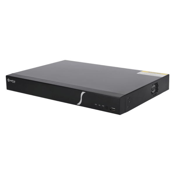 Safire Smart - Grabador NVR para cámaras IP - 16CH Puertos PoE / Compresión H.265S / 2HDD - Resolución hasta 8Mpx / Ancho de banda 160Mbps - Detección facial