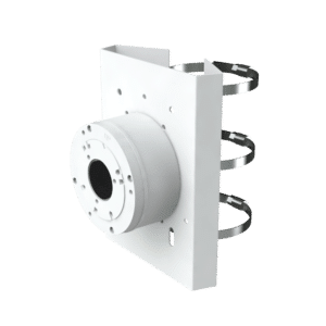 Soporte de poste Safire Smart - Altura 215 mm - Diámetro de la base para cámaras 112 mm - Apto para uso en exterior - Color blanco - Fabricado en aleación de aluminio