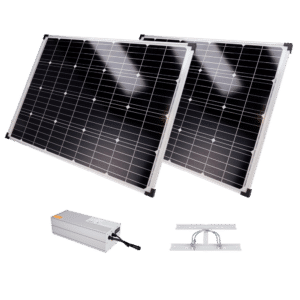 Sistema de alimentación autónoma para CCTV - 2x Panel solar de 200W - Batería LiFePo4 2560Wh (200Ah) salida 12/24VDC - Regulador MPPT integrado - Soporte para anclaje en mástil - RS-485 para comunicación