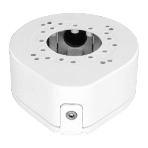 Caja de conexiones - Para cámaras domo - Apto para uso en exterior - Instalación en techo o pared - Pasador de cables - Color blanco