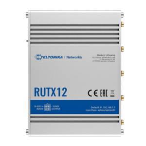 Teltonika Router 4G Industrial - Doble Módem 4G Cat 6 Dual SIM  - Wi-Fi 5 - Bluetooth LE 4.0 - Posicionamiento GNSS - 5 puertos Ethernet RJ45 Gigabit