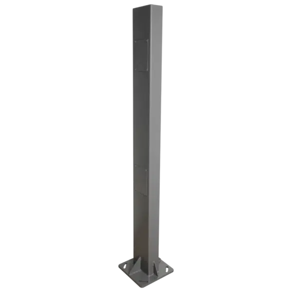 Soporte universal de pie - Apto para múltiples tipos de dispositivos - Doble acceso a instalación - Fabricado en acero - Instalación exterior o interior - Robusto y versátil