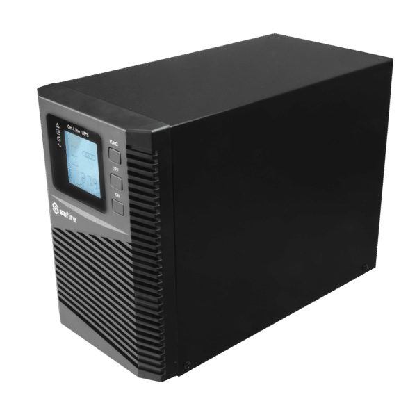 SAI online - Potencia 1000VA/900W - Entrada 200~240 Vac / Salida 200~240 Vac - 2 salidas SAI/UPS protegidas - Tiempo de recarga 4~5 h - 2 baterías de plomo-ácido selladas (incluidas)