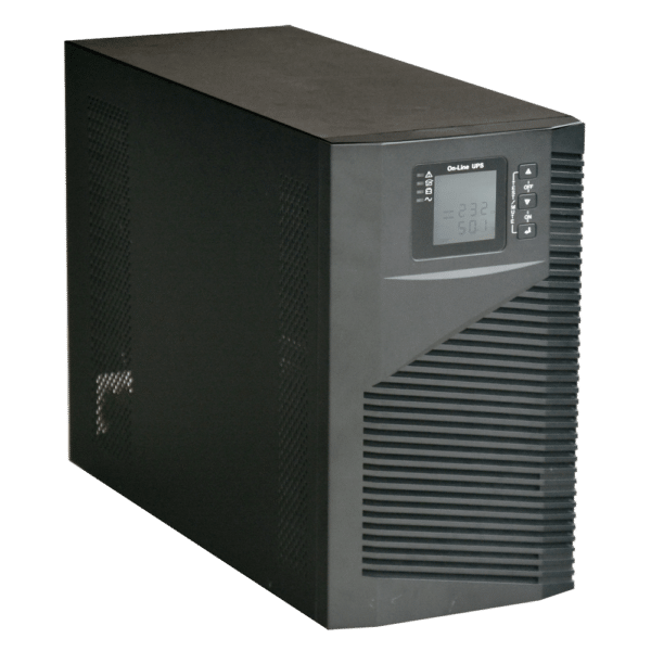 SAI online - Potencia 2000VA/1800W - Entrada 200~240 Vac / Salida 200~240 Vac - 3 salidas SAI/UPS protegidas - Tiempo de recarga 4~5 h - 4 baterías de plomo-ácido selladas (incluidas)