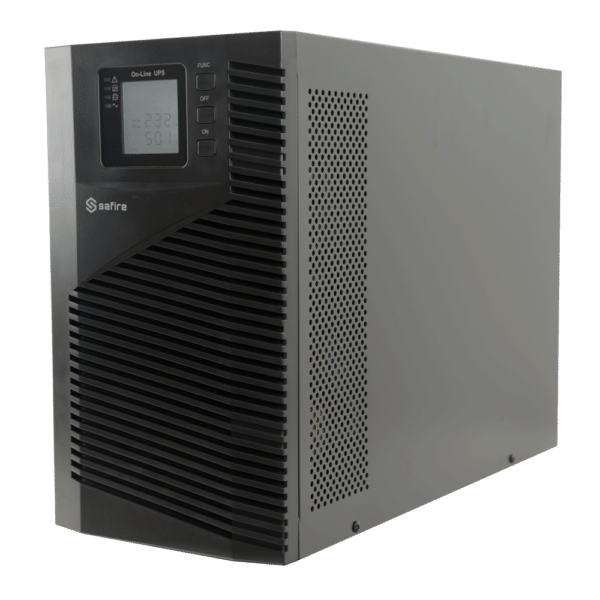 SAI online - Potencia 3000VA/2700W - Entrada 200~240 Vac / Salida 200~240 Vac - 4 salidas SAI/UPS protegidas - Tiempo de recarga 4~5 h - 6 baterías de plomo-ácido selladas (incluidas)