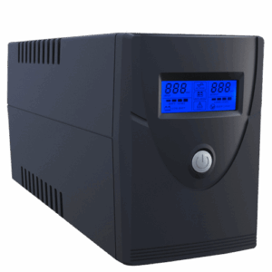 SAI monofásico line-interactive - Potencia 600VA/360W - Entrada 220~240 Vac /Salida 230 Vac - 2 salidas SAI/UPS protegidas - Tiempo de recarga 6~8 h - Batería de plomo-ácido sellada (incluidas)