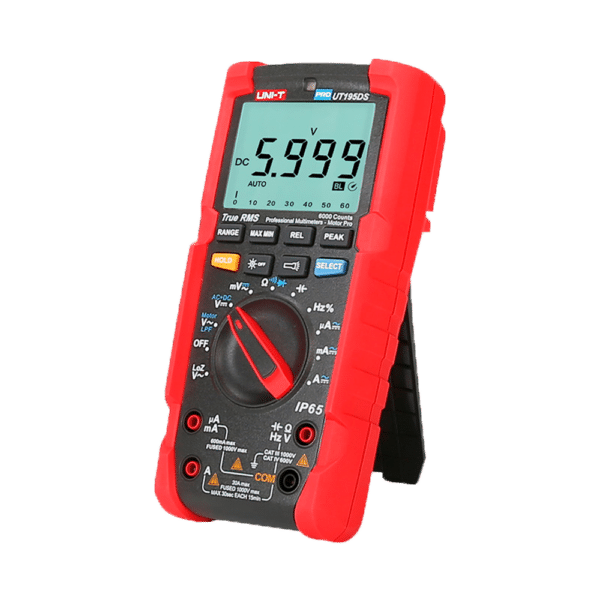 Multímetro digital industrial True RMS - IP65 y resistente a caídas de 2 m - Medición DC y AC hasta 1000V / 20A - Linterna integrada - Medición de resistencia