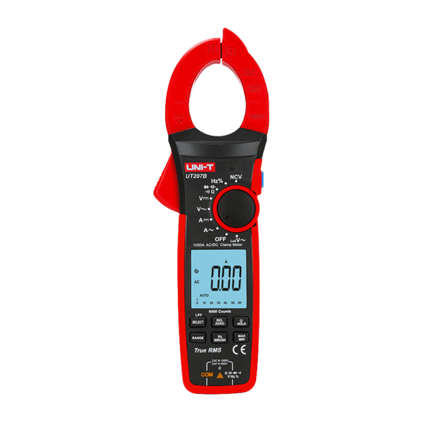 Pinza amperimétrica LCD - Medición en DC hasta 1000V y 1000A - Medición en AC hasta 1000V y 1000A - Resistencia/capacitancia/frecuencia - Auto Rango | Test diodos| True RMS | NVC - Apertura de pinza de 42mm
