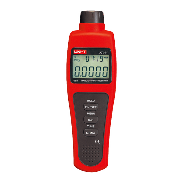 Tacómetro digital de mano - Hasta 99999 RPM - Display LCD retroiluminado de 100000 cuentas - Valores Máximos