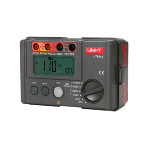 Medidor de resistencia de aislamiento eléctrico - Display LCD de hasta 2000 cuentas - Medición de voltaje AC hasta 750V - Apagado automático - Rangos 100V/250V/500V/1000V