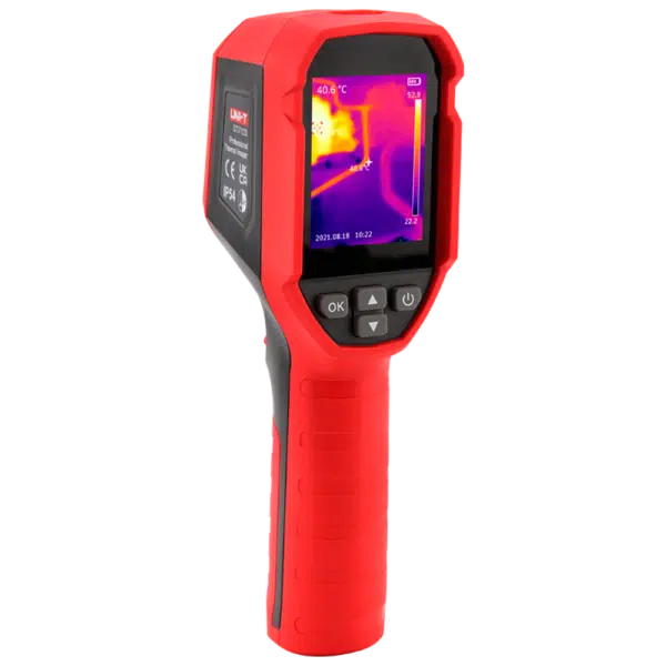 Cámara termográfica portátil 120x90 - Medición de temperatura a tiempo real - Rango de medida -20ºC ~ 400ºC (±2ºC o ±2%) - Pantalla TFT 2.4" LCD - Monitorización en monitor externo a través de PC