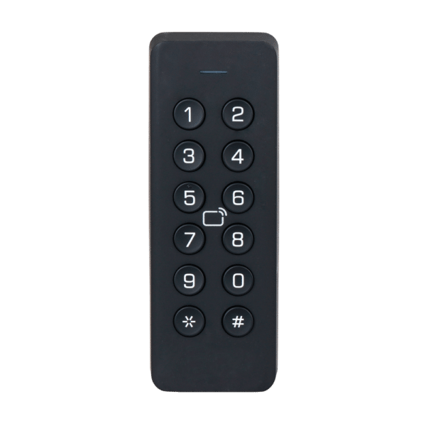 Lector de acceso - Acceso por tarjeta EM y PIN - Indicador LED y acústico - Wiegand 26/34 | OSDP - Compatible con controladoras X-Security - Apto para exterior IP66