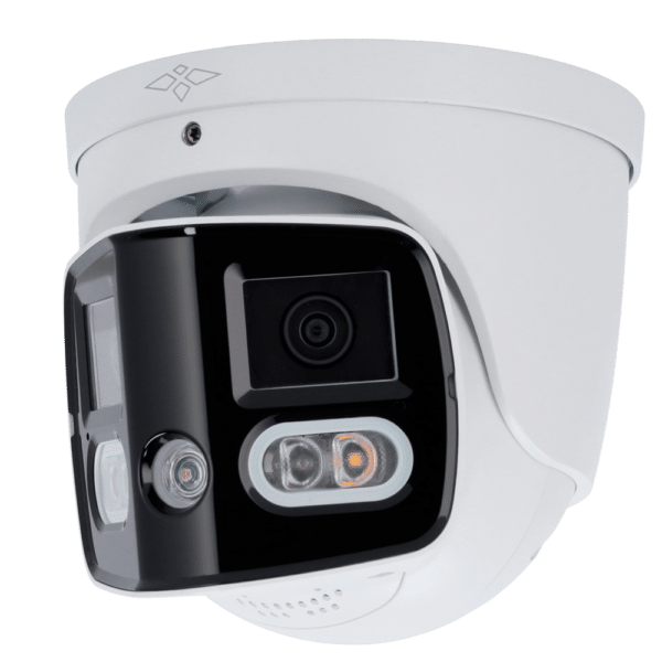 Cámara Turret IP X-Security 8 Megapíxel - Active Deterrence | SMD 4.0 - 2 Lentes 2.8 mm / Dual Light 20m - WDR 120 dB | Micrófono y Altavoz integrado - PoE | H.265 - Funciones inteligentes