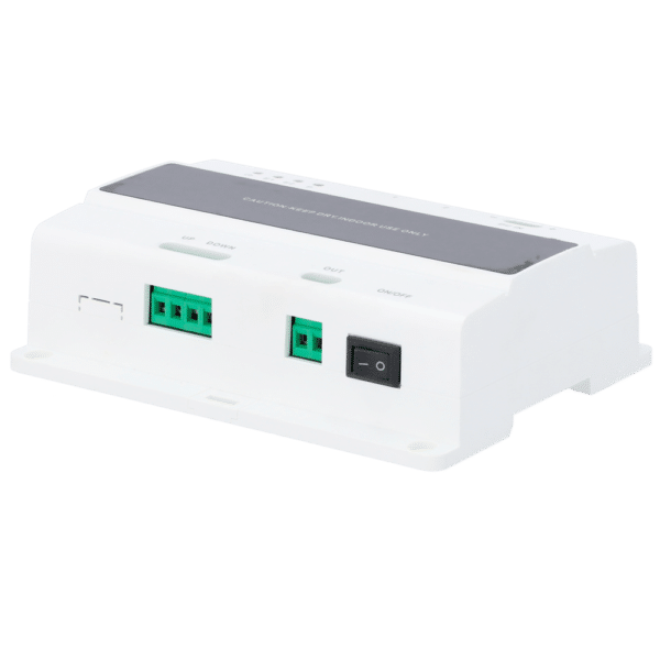 Switch 2-hilos para cascada - 3 grupos de 2 hilos - 10 niveles de cascada - Conexión de 20 monitores y 2 placas - Montaje en superficie o carril - Conexión TCP/IP