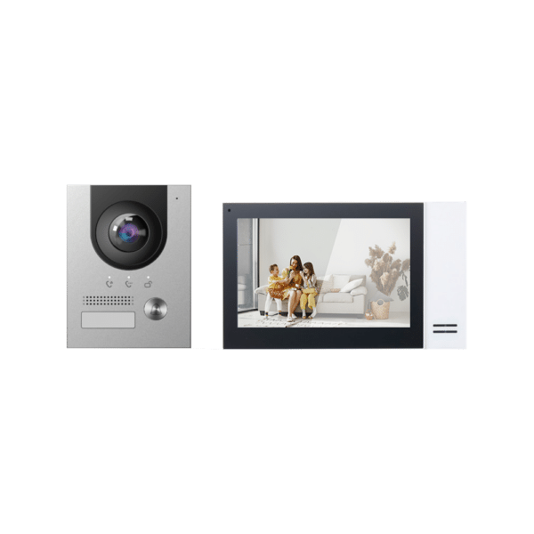 Kit de videoportero - Tecnología IP y PoE - Incluye placa y monitor - Switch PoE y soporte incluidos - APP Móvil con P2P - Montaje en superficie
