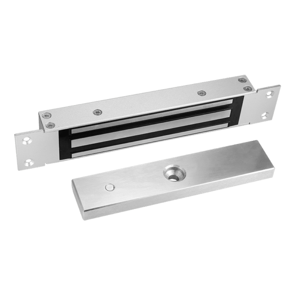 Ventosa electromagnética - Para puerta sencilla - Fuerza de retención 500 kg - Modo de apertura Fail Safe (NC) - Montaje encastrado - Sensor de estado