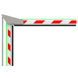 Brazo de barrera para parking - Compatible con ZK-PROBG3130x - Brazo acodado en 90º de 3 m - Fabricado en aluminio - LEDs de estado | Tira de goma - Fácil instalación