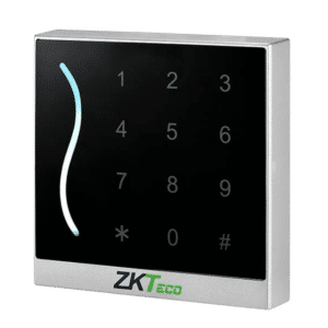 Lector de acceso - Acceso por tarjeta MF y PIN - Indicador LED y acústico - Wiegand 26/34 - Compatible con controladoras ZKTeco - Apto para exterior IP65