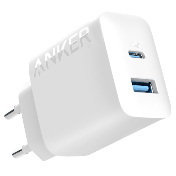 Anker - Cargador USB - Potencia 20W - Carga rápida  - Salida USB-C y USB-A - Color blanco
