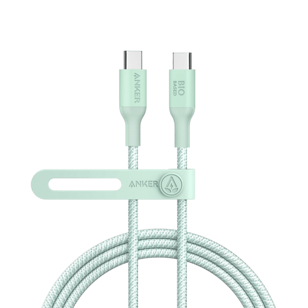 Anker - Cable USB2.0  - USB-C a USB-C - Cable de Bio-Nylon trenzado - Longitud 1.8m - Color verde