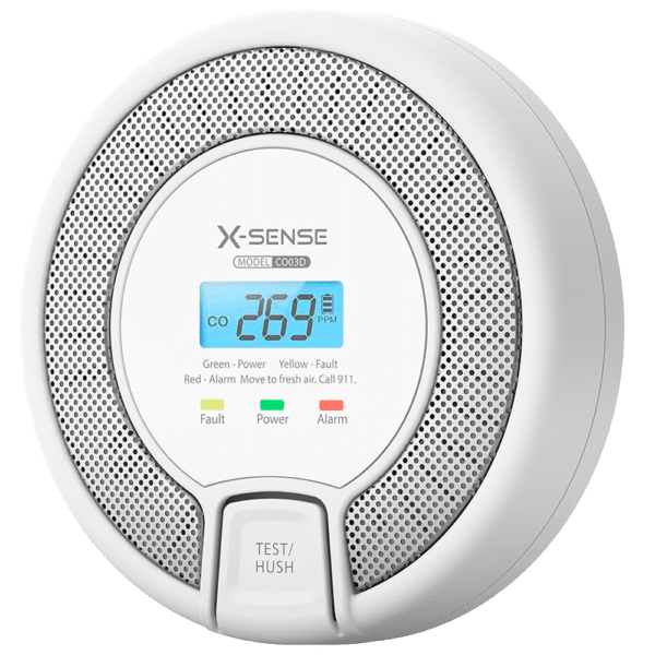 Detector de CO autónomo X-Sense - Permite conectar 24 detectores por RF 868MHz - Batería reemplazable - Indicador luminoso y alarma sonora 85 dB a 3m - Botón de Test y pantalla LCD - Certificado EN 50291