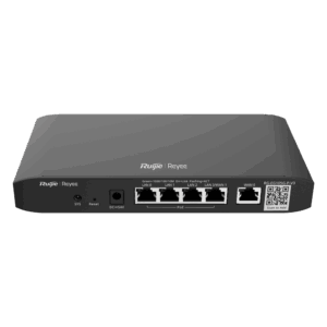 Reyee Router PoE Controlador Cloud - 4 Puertos PoE+ RJ45 GE + 2 Puertos RJ45 GE - 5 Puertos RJ45 10/100 /1000 Mbps - Admite hasta 2 WAN para failover o balanceo - Hasta 600 Mbps de ancho de banda - Servidor VPN IPSec