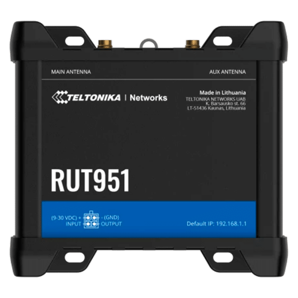 Teltonika Router 4G Industrial - 4 puertos Ethernet RJ45 Fast Ethernet - Dual SIM 4G (LTE) Cat 4 hasta 150Mbps - 1x Entradas + 1xSalidas Digitales - Wi-Fi 802.11b/g/n 2.4GHz - Carcasa Aluminio