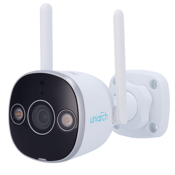 Cámara IP Bullet WiFi 3 Megapixel - Gama Uniarch - 3 MP | Lente 2.8 mm - IR 20 m | DWDR | Micrófono y altavoz incorporado - Ultra H.265 | IP67 | Sobretensión 4000 V - Wifi IEEE802.11b/g/n