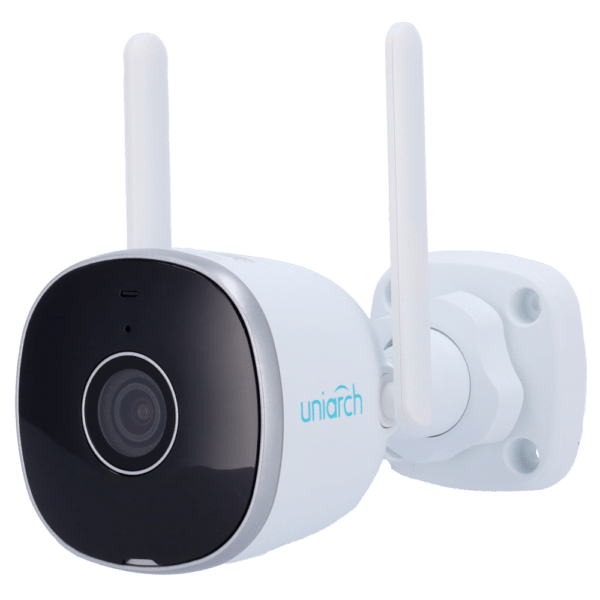 Cámara IP WiFi 2 Megapixel - Gama Uniarch - 2 MP | Lente 2.8 mm - IR 20 m | DWDR | Micrófono y altavoz integrados - Ultra H.265 | IP67 | Sobretensión 4000 V - Wifi IEEE802.11b/g/n