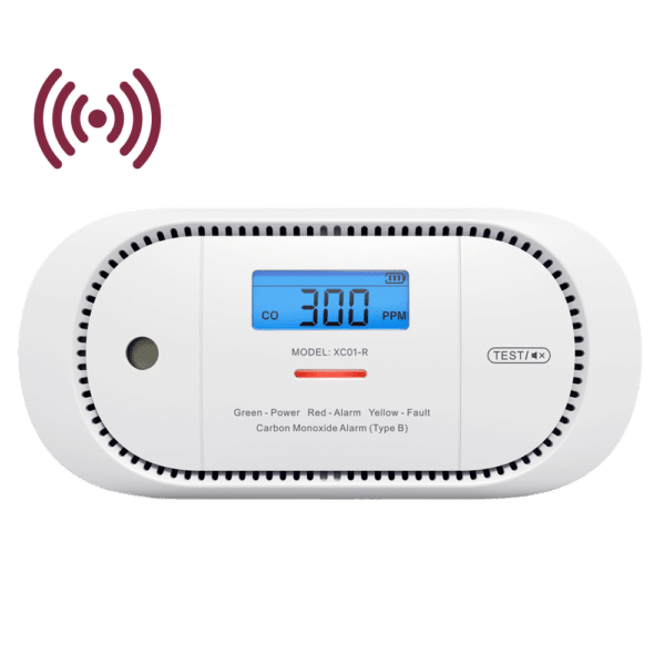 Detector de CO autónomo X-Sense - Permite conectar 24 detectores por RF 868MHz - Duración de la batería 5 años (reemplazable) - Indicador luminoso y alarma sonora 85 dB a 3m - Botón de Test y pantalla LCD - Certificado EN 50291